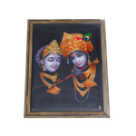Goddess Radha And Lord Krishan Photo Frame - 17 × 13 Inches | For Pooja Temple | Home Decor And Gifts