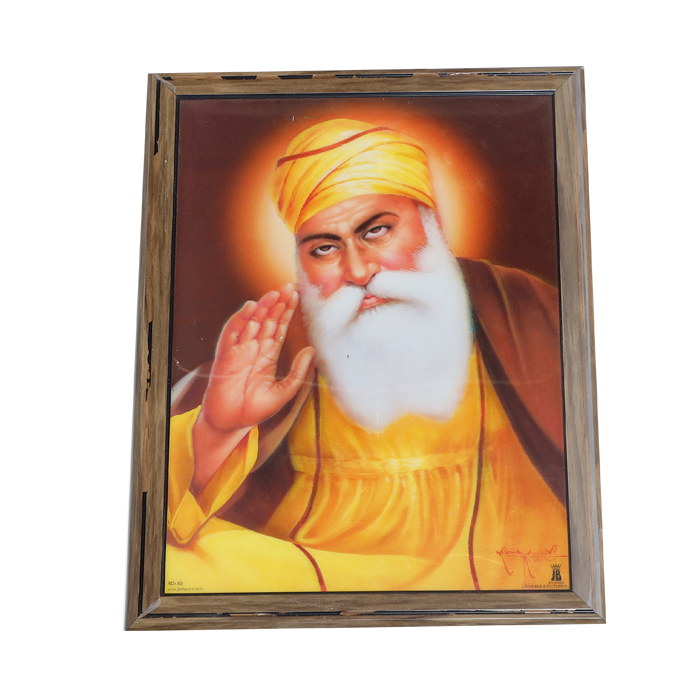 Sikh Guru Nanak Dev Ji Photo Frame - 17 × 13 Inches | For Pooja Temple | Home Decor And Gifts