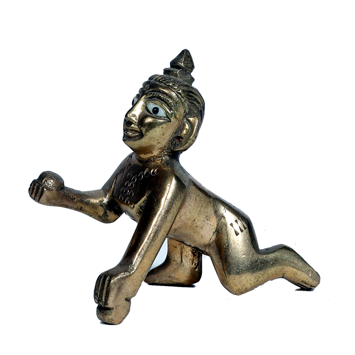 Brass Murti 1 No. Laddu Gopal | Laddu Gopal For Janmashtami Special - 2.5 × 1.5 Inches | For Pooja Temple | Home Decor | Office & Mandir Decoration And Gifts