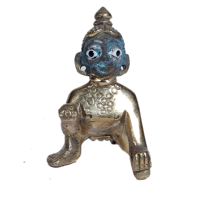 Brass Murti 0 No. Laddu Gopal | Laddu Gopal For Janmashtami Special - 2 × 1.5 Inches | For Pooja Temple | Home Decor | Office & Mandir Decoration And Gifts