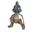 Brass Murti 0 No. Laddu Gopal | Laddu Gopal For Janmashtami Special - 2 × 1.5 Inches | For Pooja Temple | Home Decor | Office & Mandir Decoration And Gifts