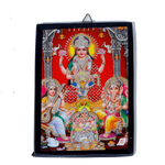 Goddess Lakshmi Mata, Lord Ganesha, Goddess Saraswati Mata And Kubera | Photo Frame - 7 x 5 Inches | For Pooja Temple | Home Decor | Office Decoration | Mandir Decoration And Gifts