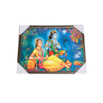 Goddess Radha And Lord Krishan Photo Frame - 25 × 19 Inches | For Pooja Temple | Home Decor And Gifts
