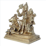 Brass Murti Lord Shiva Family | God Shiva, Parvati, Ganesh And Kartikeya Murti - 6 × 5 Inches | For Pooja Temple | Home Decor And Gifts