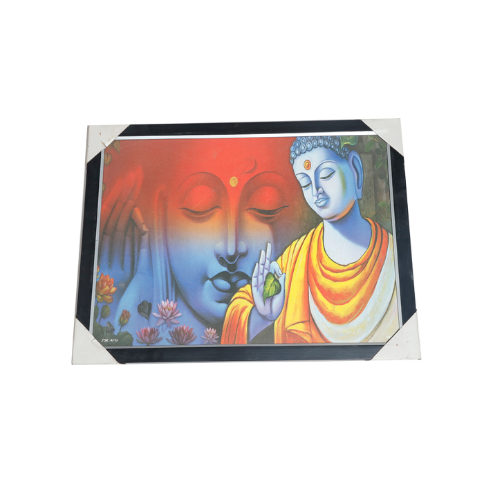 Lord Gautam Buddha Photo Frame - 26 × 20 Inches | For Pooja Temple | Home Decor And Gifts