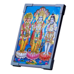 Lord Shiva, Lord Vishnu And Satyanarayana Bhagwan Photo Frame - 7 × 5 Inches | For Pooja Temple | Home Decor | Office Decoration | Mandir Decoration And Gifts