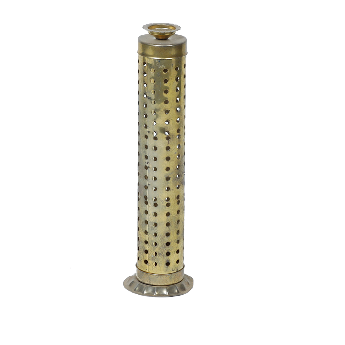 Shubhkart Nitya Brass Crystal Incense Holder with Ash Catcher | Agarbatti Holder | Brass Incense Burner for Home Office Diwali Puja Gifts Decor | Agarbatti Stand Holder - 9 × 2.5 Inches