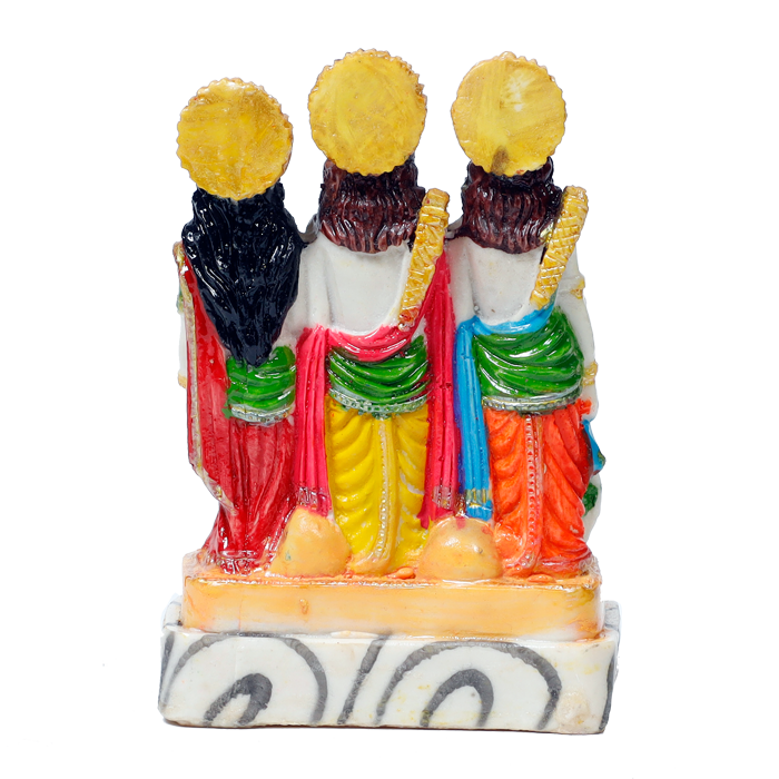 Lord Ram Darbar Marble Dust Murti Idol - 5 × 5 Inches | For Pooja Temple | Home Decor | Office Decoration | Mandir Decoration And Gifts