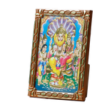 Lakshmi Narasingha Bhagwan Is Sitting On Throne Photo Frame - 5 × 3 Inches | For Pooja Temple | Home Decor | Office & Mandir Decoration And Gifts