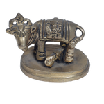 Brass Murti 2 No. Cow And Collins - 2 × 3 Inches | 2.5 × 3 Inches | For Pooja Temple | Home Decor | Office & Mandir Decoration | Vastu & Spiritual Decor, Ideal for Worship And Gifts
