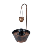 Bianco Shivling Water Fountain with Real Copper Kalash Drip | Polyresin Table-Top Indoor Waterfall for - 18 × 9 Inches | For Pooja Temple | Home Décor | Vastu | Meditation & Gifts