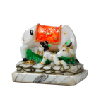 Nandi And Lord Bal Gopal Krishana | Marble Dust Murti Idol - 4 x 4 Inches | For Pooja Temple | Home Decor | Office Decoration | Mandir Decoration And Gifts