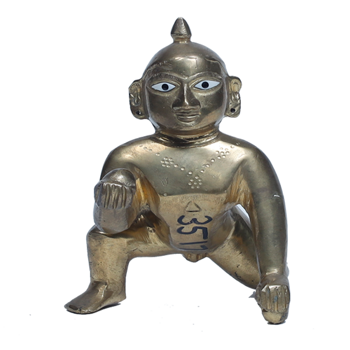 Brass Murti 8 No. Laddu Gopal | Laddu Gopal For Janmashtami Special - 7 × 3.5 Inches | For Pooja Temple | Home Decor | Office & Mandir Decoration And Gifts