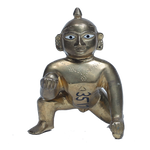 Brass Murti 8 No. Laddu Gopal | Laddu Gopal For Janmashtami Special - 7 × 3.5 Inches | For Pooja Temple | Home Decor | Office & Mandir Decoration And Gifts