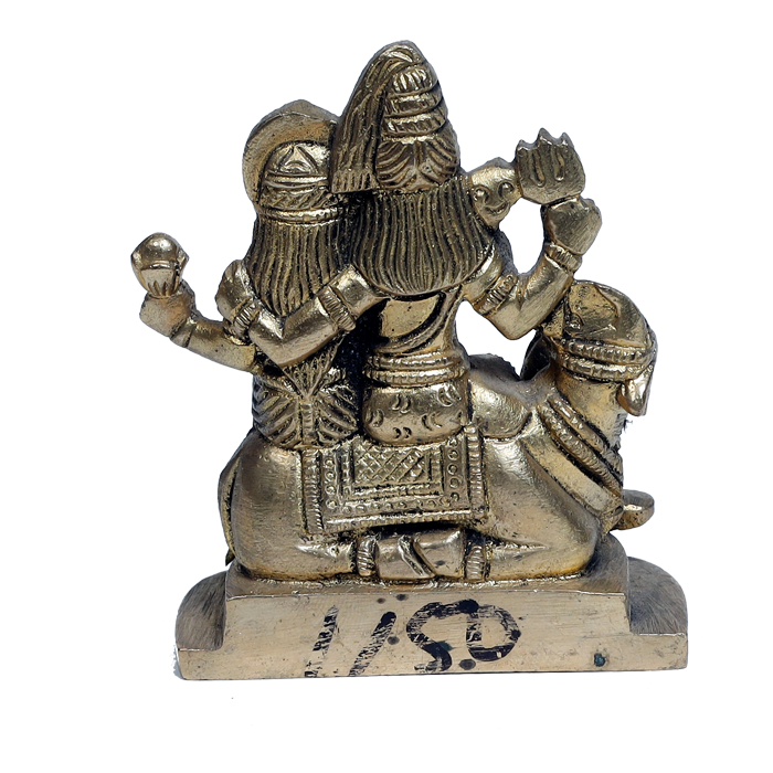 Brass Murti Lord Shiva Family | God Shiva, Parvati, Ganesh And Kartikeya Murti - 3 × 3 Inches | 2 × 2 Inches | For Pooja Temple | Home Decor | Office & Mandir Decoration And Gifts