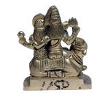 Brass Murti Lord Shiva Family | God Shiva, Parvati, Ganesh And Kartikeya Murti - 3 × 3 Inches | 2 × 2 Inches | For Pooja Temple | Home Decor | Office & Mandir Decoration And Gifts