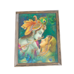 Goddess Radha And Lord Krishan Photo Frame - 17 × 13 Inches | For Pooja Temple | Home Decor And Gifts