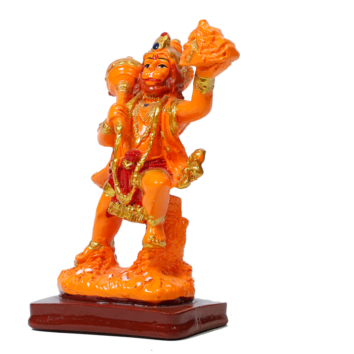 Veer Bajrang Bali Hanuman Ji Sindoori | Marble Dust Murti Idol - 5 x 3 Inches | For Pooja Temple | Home Decor | Office Decoration | Mandir Decoration And Gifts