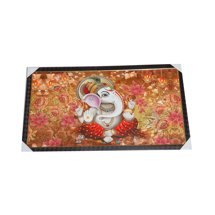 Lord Ganesha Photo Frame - 21 × 39 Inches | For Pooja Temple | Home Decor And Gifts