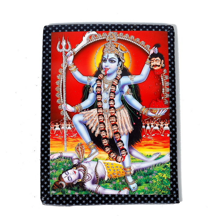 Goddess Kaali Mata Is Standing On Lord Shiva | Photo Frame - 7 x 5 Inches | For Pooja Temple | Home Decor | Office Decoration | Mandir Decoration And Gifts