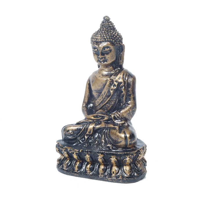 Lord Buddha Is Sitting On The Throne | Porcelain Murti Idol - 3 × 3 Inches | For Pooja Temple | Home Decor | Office Decoration | Mandir Decoration And Gifts