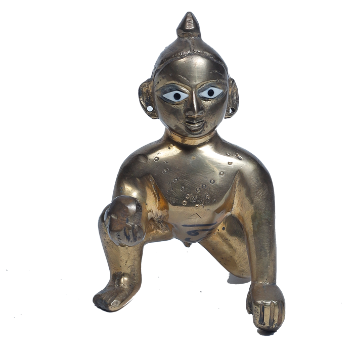 Brass Murti 5 No. Laddu Gopal | Laddu Gopal For Janmashtami Special - 5.5 × 3 Inches | For Pooja Temple | Home Decor | Office & Mandir Decoration And Gifts