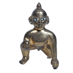 Brass Murti 5 No. Laddu Gopal | Laddu Gopal For Janmashtami Special - 5.5 × 3 Inches | For Pooja Temple | Home Decor | Office & Mandir Decoration And Gifts
