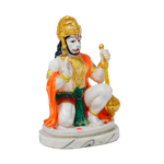 Lord Veer Bajrangbali Hanuman Ji Marble Dust Murti Idol - 9 x 6 Inches | For Pooja Temple | Home Decor | Office Decoration | Mandir Decoration And Gifts