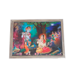 Goddess Radha And Lord Krishan Photo Frame - 17 × 13 Inches | For Pooja Temple | Home Decor And Gifts