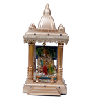 Goddess Radha And Lord Krishna Is Sitting In The Temple - 11 × 6 Inches | Golden Floor Rested Home Temple Light | Home Decor | Office Decoration | Mandir Decoration And Gifts