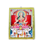 Goddess Vaibhav Maa Laxmi Photo Frame - 7 x 5 Inches | Showering Money with Pair of Elephant | For Pooja Temple | Home Decor | Office Decoration | Mandir Decoration And Gifts