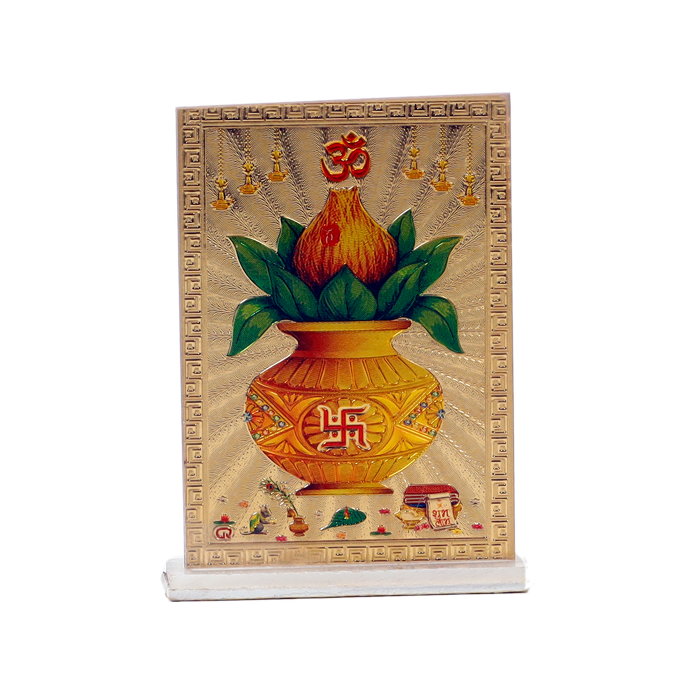 Nariyal Kalash Photo - 4 × 2 Inches | For Pooja Temple | Home Decor | Car Dashboard | Office & Mandir Decoration And Gifts