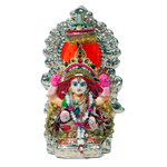 Goddess Lakshmi Mata Is Sitting On Throne | Terracotta Clay Murti Idol - 6 × 3 Inches | For Pooja Temple | Home Decor | Office Decoration | Mandir Decoration And Gifts