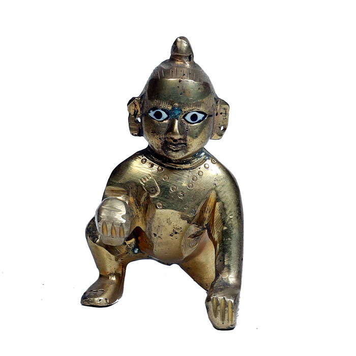 Brass Murti 2 No. Laddu Gopal | Laddu Gopal For Janmashtami Special - 3 × 1.8 Inches | For Pooja Temple | Home Decor | Office & Mandir Decoration And Gifts