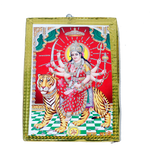 Goddess Durga Devi Is Sitting On Tiger | Photo Frame - 7 x 5 Inches | For Pooja Temple | Home Decor | Office Decoration | Mandir Decoration And Gifts