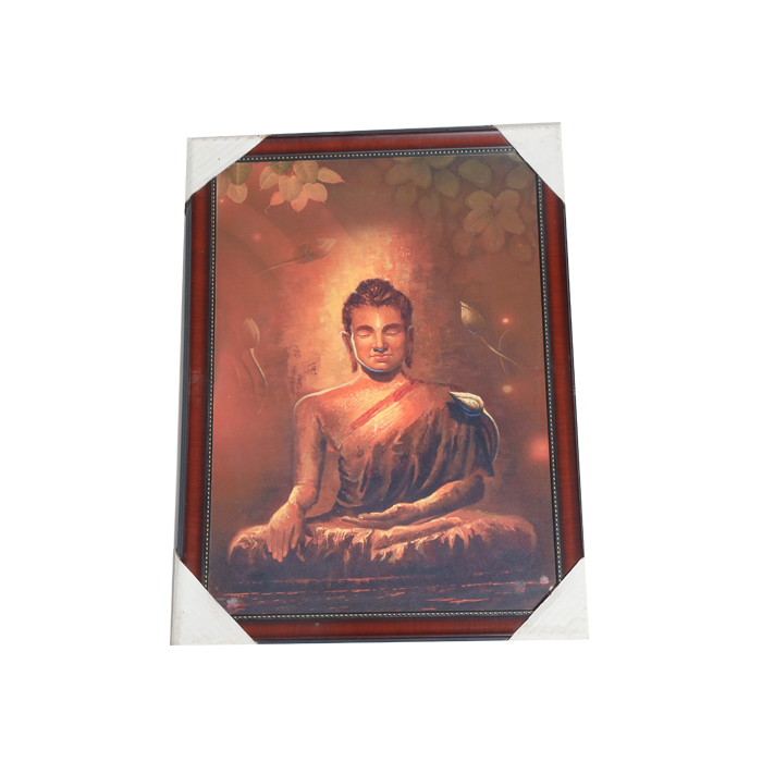 Lord Gautam Buddha Photo Frame - 22 × 16 Inches | For Pooja Temple | Home Decor And Gifts