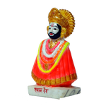 Shree Khatu Shyam Baba Marble Dust Murti Idol - 6 x 3 Inches | For Pooja Temple | Home Decor | Office Decoration | Mandir Decoration And Gifts