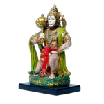 Lord Veer Bajrang Bali Hanuman Ji Marble Dust Murti Idol - 9 x 5 Inches | For Pooja Temple | Home Decor | Office Decoration | Mandir Decoration And Gifts