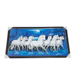 7 Running Vastu Shastra White Horse Photo Frame - 21 × 39 Inches | For Home Decor And Gifts