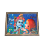 Goddess Radha And Lord Krishan Photo Frame - 17 × 13 Inches | For Pooja Temple | Home Decor And Gifts