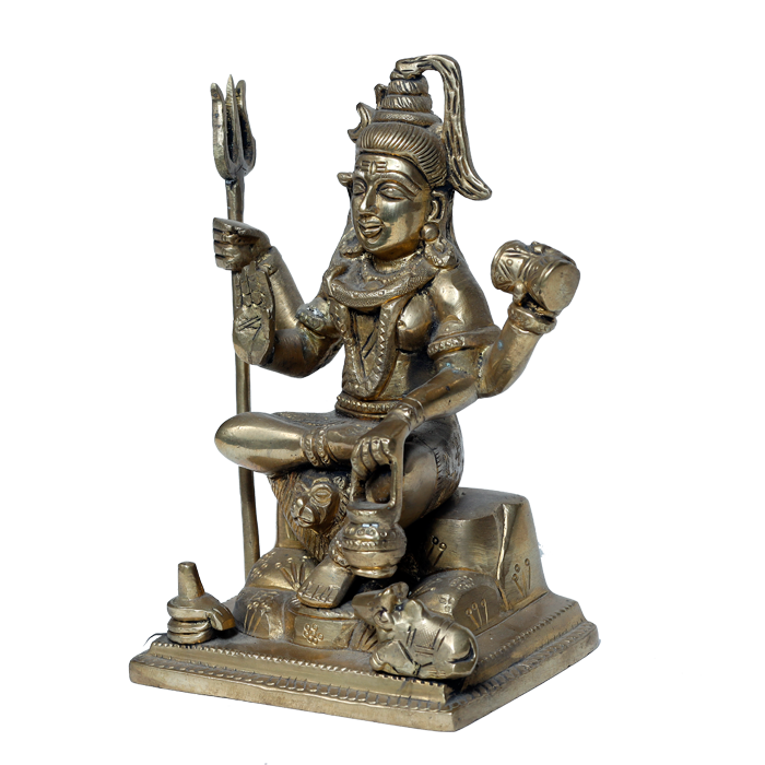 Brass Murti Lord Shiva Ji Mahadev - 6 × 5 Inches | For Pooja Temple | Home Decor | Office & Mandir Decoration And Gifts
