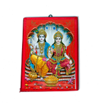 Lord Vishnu And Goddess Lakshmi Photo Frame - 7 x 5 Inches | For Pooja Temple | Home Decor | Office Decoration | Mandir Decoration And Gifts
