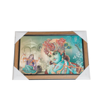 Goddess Radha And Lord Krishan Photo Frame - 20 × 15 Inches | For Pooja Temple | Home Decor And Gifts