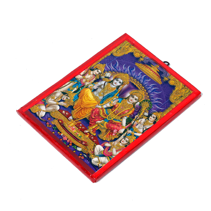 Lord Ram Darbar Photo Frame - 7 x 5 Inches | For Pooja Temple | Home Decor | Office Decoration | Mandir Decoration And Gifts