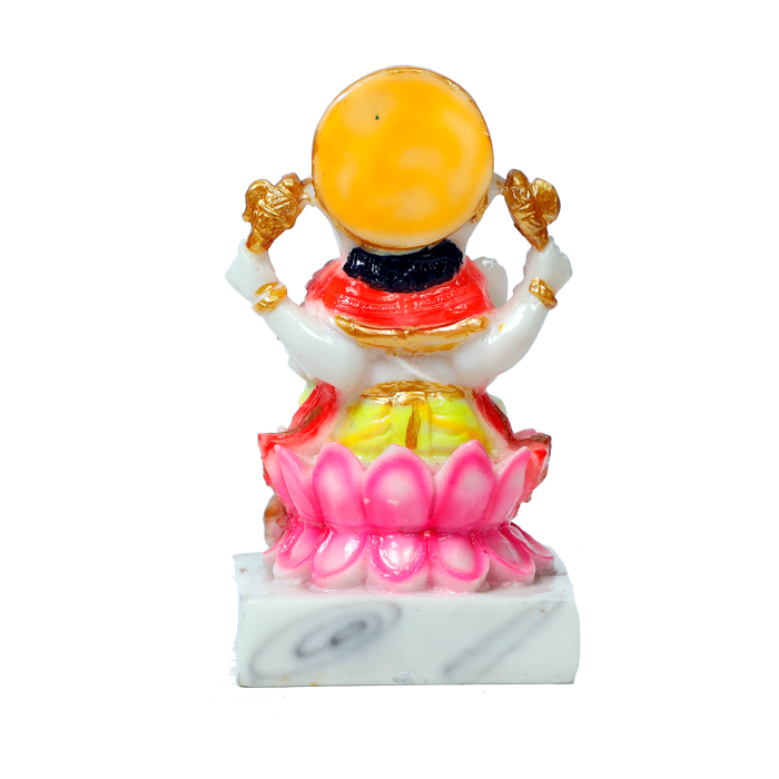 Lord Ganesha Is Sitting On Lotus Flower | Marble Dust Murti Idol - 7 × 4 Inches | For Pooja Temple | Home Decor | Office Decoration | Mandir Decoration And Gifts