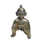 Brass Murti 4 No. Laddu Gopal | Laddu Gopal For Janmashtami Special - 4 × 2.5 Inches | For Pooja Temple | Home Decor | Office & Mandir Decoration And Gifts