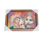 Goddess Radha And Lord Krishan Photo Frame - 20 × 15 Inches | For Pooja Temple | Home Decor And Gifts