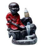 Lord Laughing Buddha Backflow Smoke Fountain - 5 × 3 Inches | Backflow Dhoop Cone with Stand | For Pooja Temple | Home Decor | Office Decoration | Mandir Decoration And Gifts