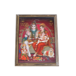 Lord Shiva Family Photo Frame - 17 × 13 Inches | For Pooja Temple | Home Decor And Gifts