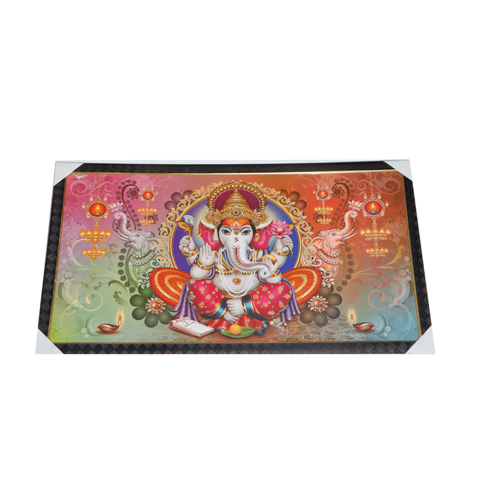 Lord Ganesha Photo Frame - 21 × 39 Inches | For Pooja Temple | Home Decor And Gifts